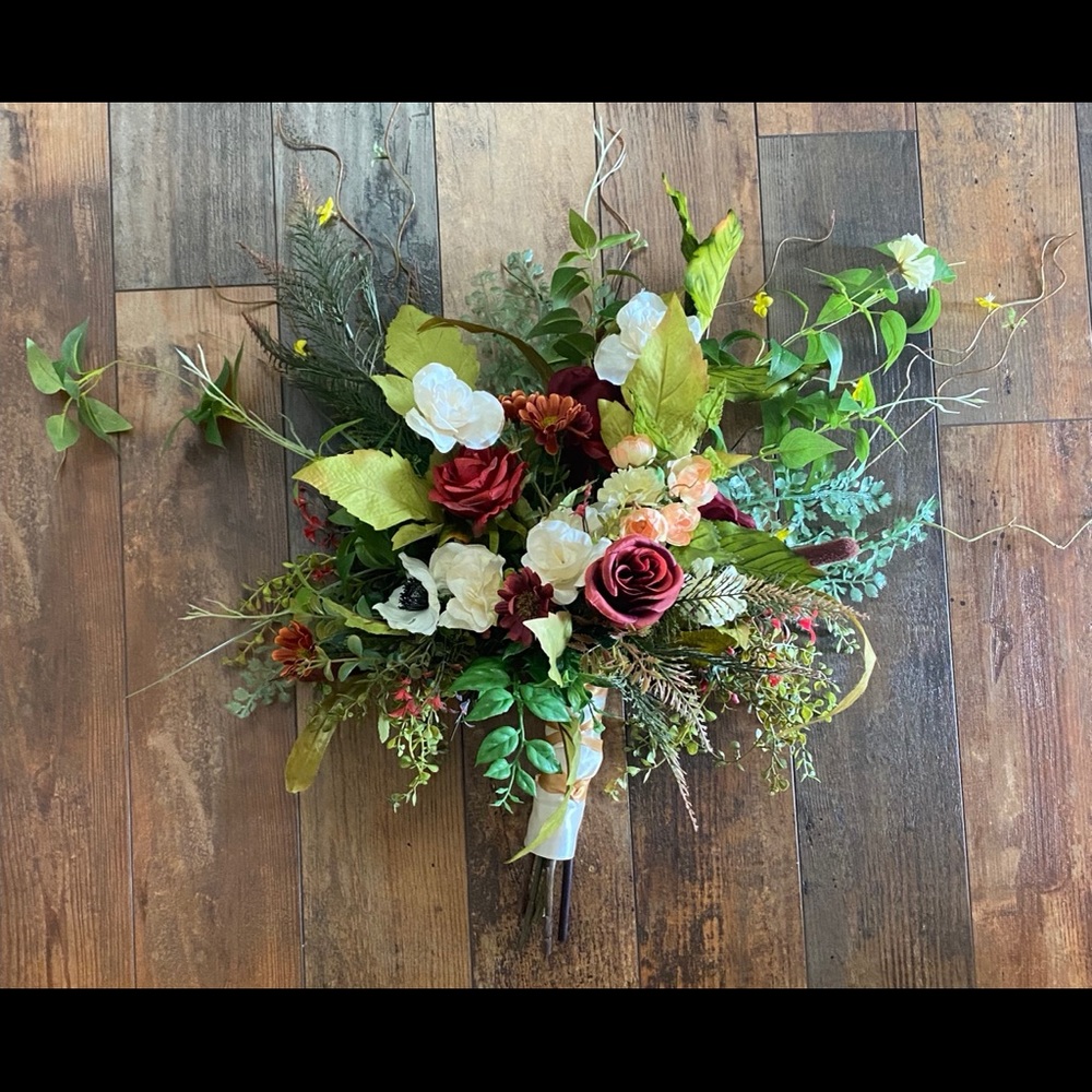 Fall winter spring  bridal bouquet boho rustic